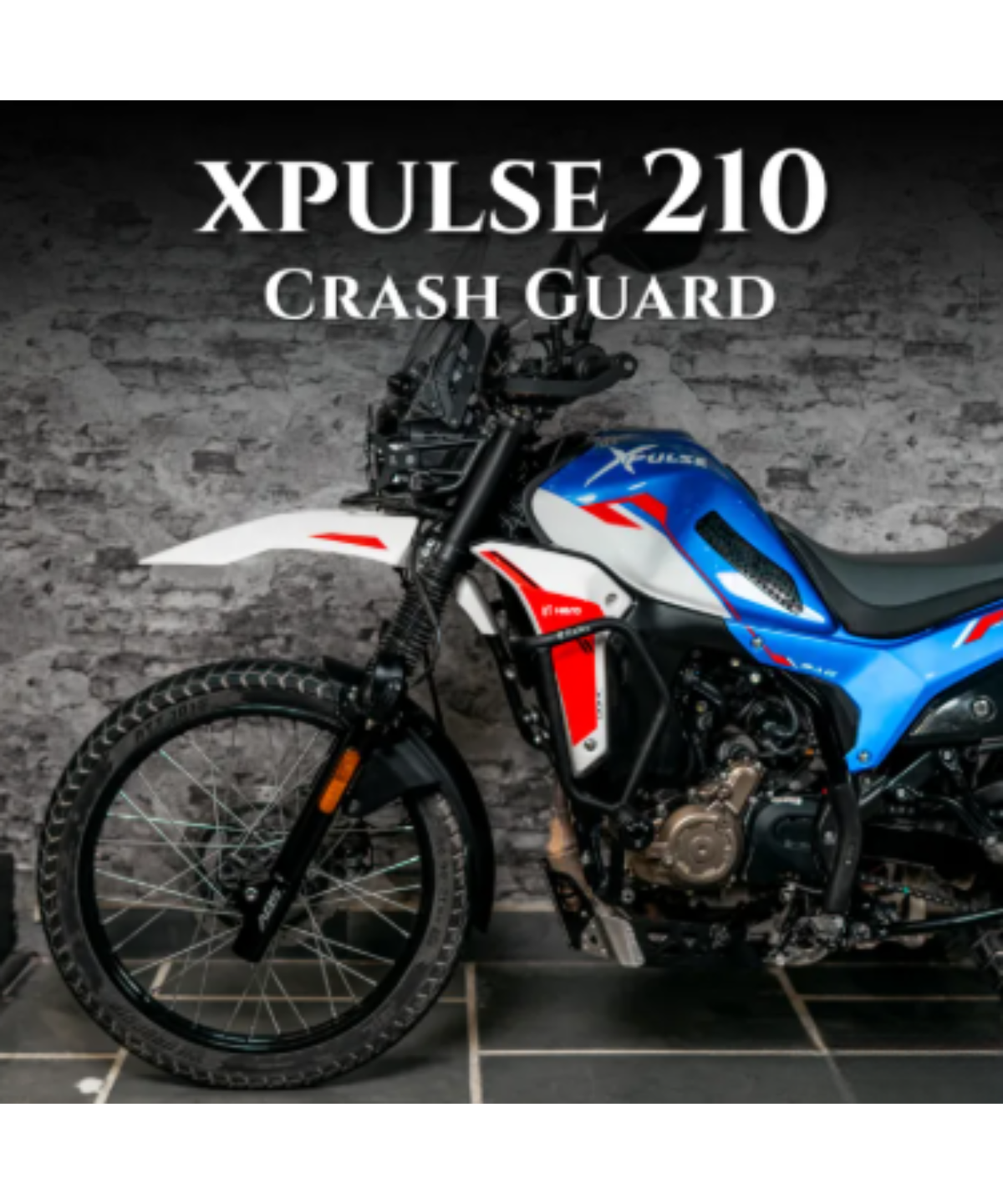 Zana Hero Xpulse 210 Crash Guard with Slider - Matt Black - ZI-8593 - Zana