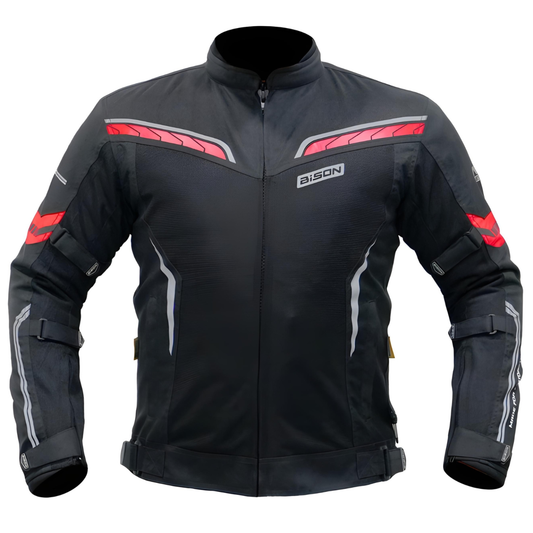 Bison ProGear Clavis Riding Jacket - Black Red