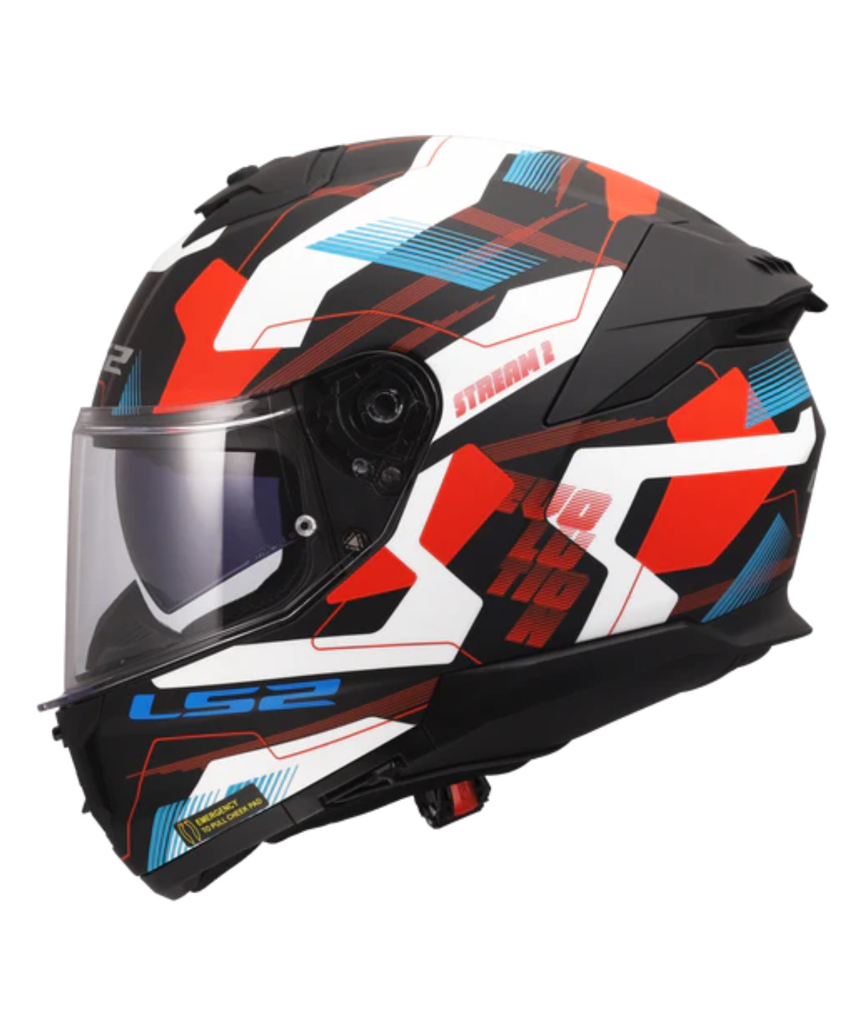 LS2 FF320 Stream II Mika 06 Helmet - Gloss White Blue Red