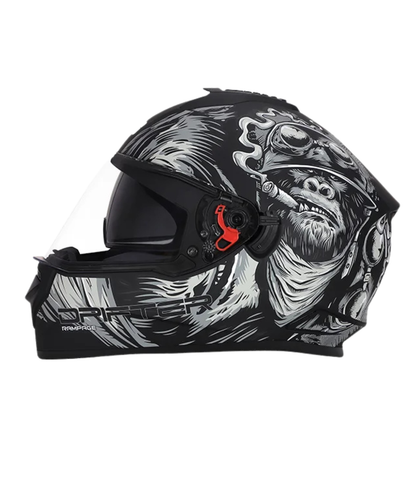 Studds Drifter D3 Rampage Decor Graphics Helmet - Matt Black Grey N4