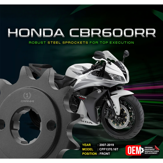 Crank1 Honda CBR 600 RR (2007-2019) Performance Motorcycle Sprocket - Black - CPF1370.16T