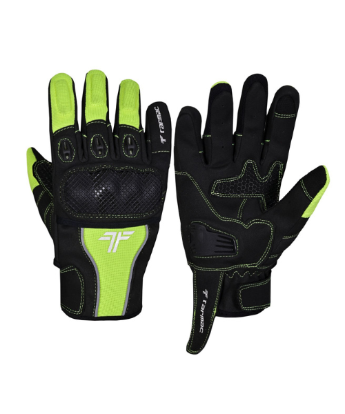 Tarmac Tex II Riding Gloves with Palm Sliders - Fluo Green