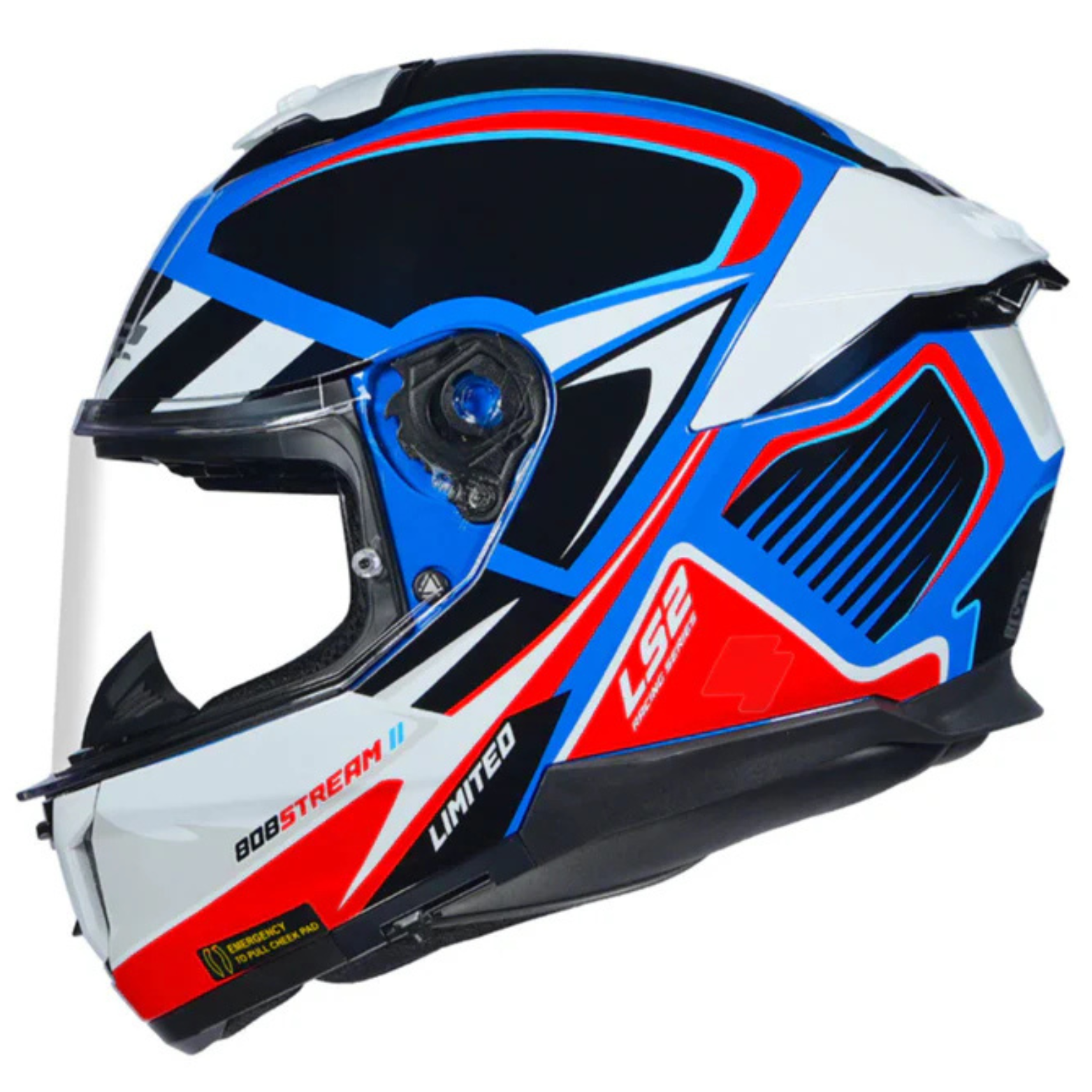ls2 ff320 stream evo helmet SCAPE MATT WHITE BLACK 7C WITH PINLOCK Destination Moto convenient and easy to use quick release chin strap Shape LS2 FF320 STREAM EVO NEON