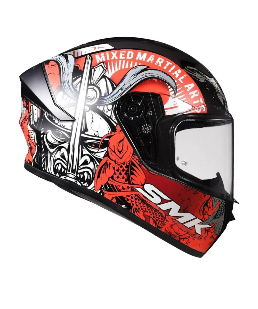SMK Stellar Samurai MA263 Black Red Helmet - SMK