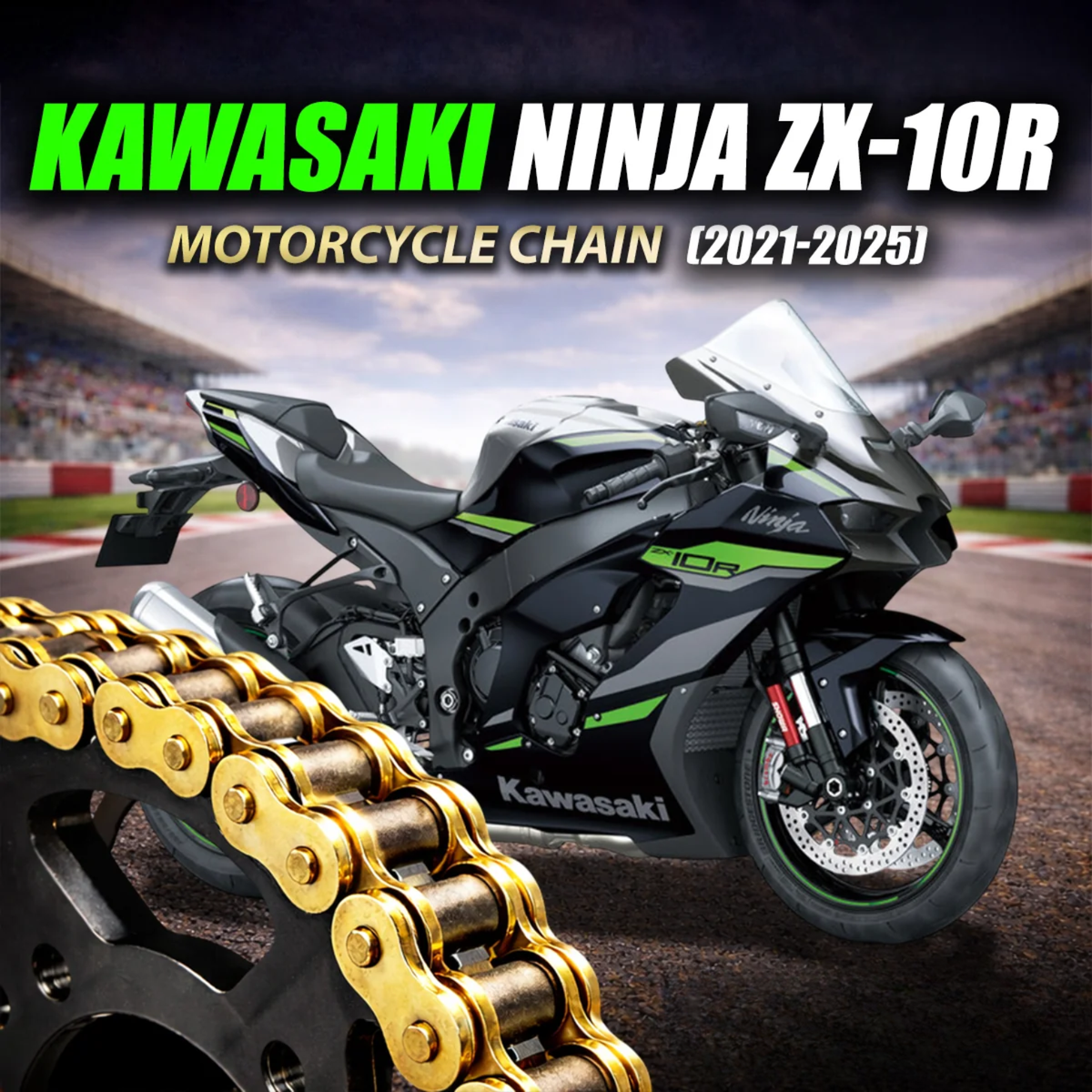 Crank1 Kawasaki Ninja ZX-10R (2021-2025) 525 Pitch ZVM-X 114L Chain - Gold