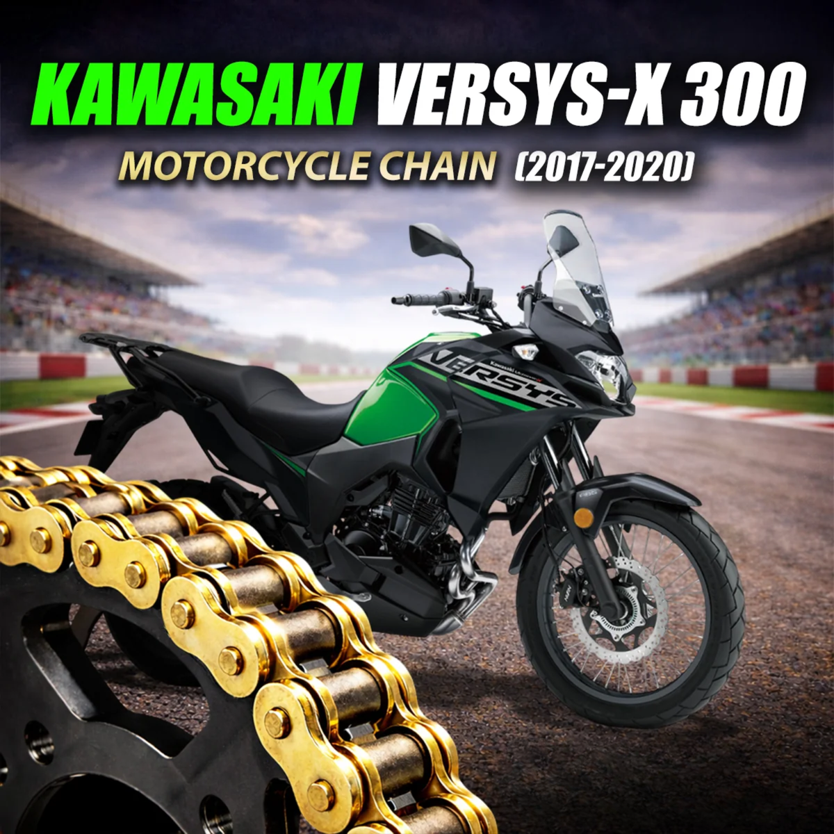 Crank1 Kawasaki Versys-X 300 (2017-2020) 520 Pitch ZVM-X 112L Chain - Gold