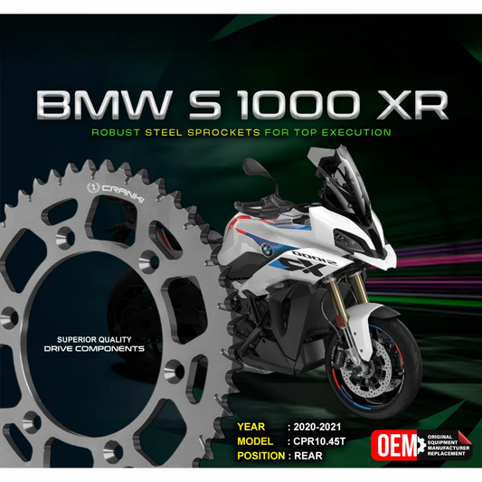 Crank1 BMW S 1000 XR (2020-2021) Performance Motorcycle Sprocket - Black - CPR10.45T