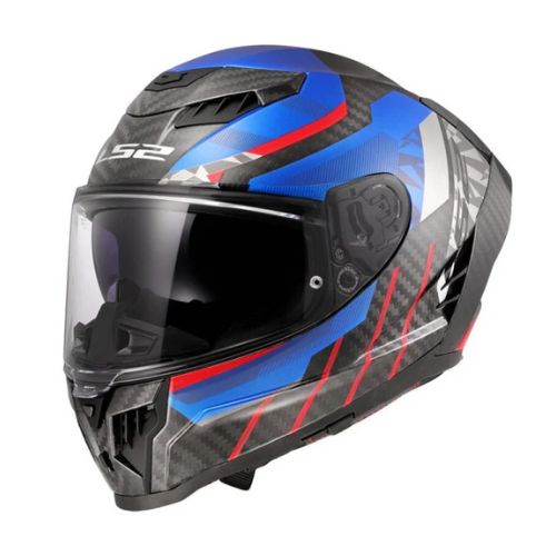 LS2 FF807 Dragon Carbon Trax  Helmet - Blue Red