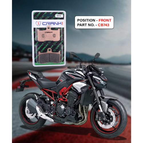Crank1 Fully Sintered H2 Series Brake Pads for Kawasaki Z900