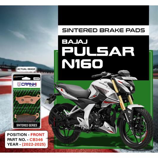 Crank1 Sintered Brake Pads for Bajaj Pulsar N160 (2022-2025)