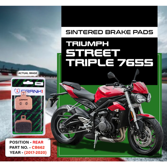 Crank1 Triumph Street Triple S 765 (2017-2020) Fully Sintered H2 Series Brake Pads