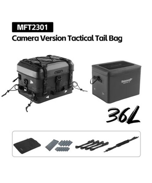 Rhinowalk Fortress Series X Tactical Tail Bag - Camera Version Set A Soft Top Box - Black - MFT2301