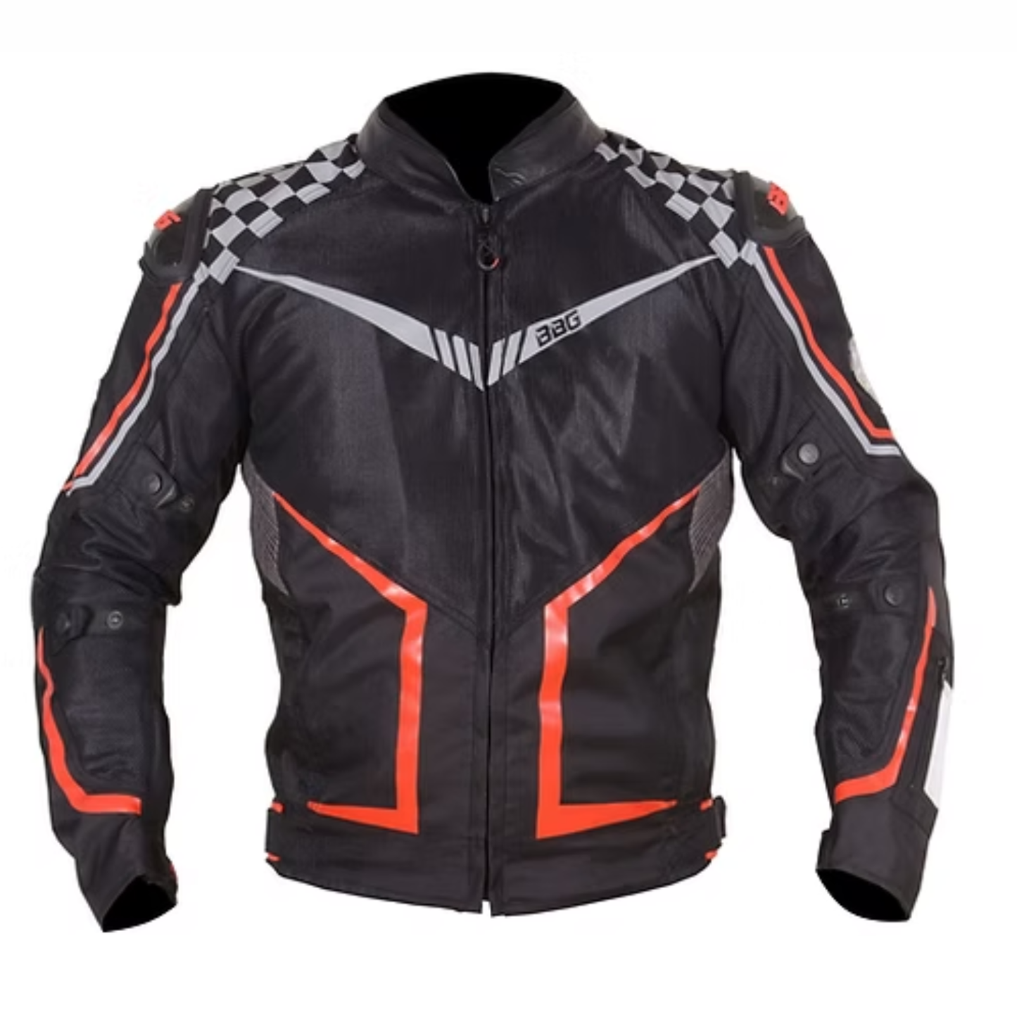 BBG Grand Prix Riding Jacket with Chest Guard and Thermal Liner - Red