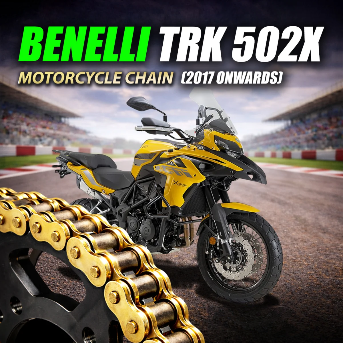 Crank1 Benelli TRK 502X (2017 Onwards) 525 Pitch ZVM-X 116L Chain - Gold