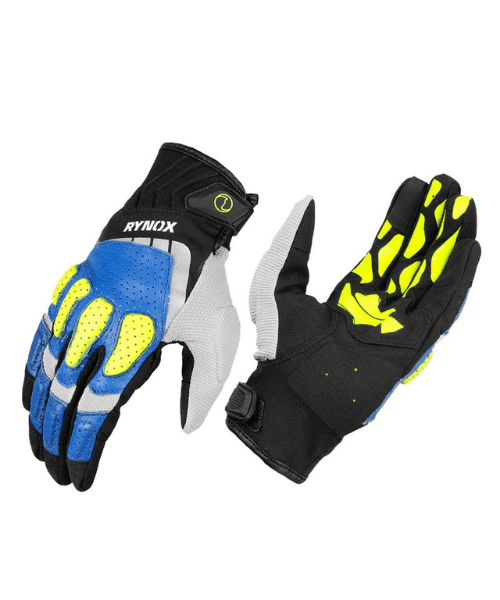 Rynox Ridge Pro Offroad Gloves - Blue Hi-Viz Green