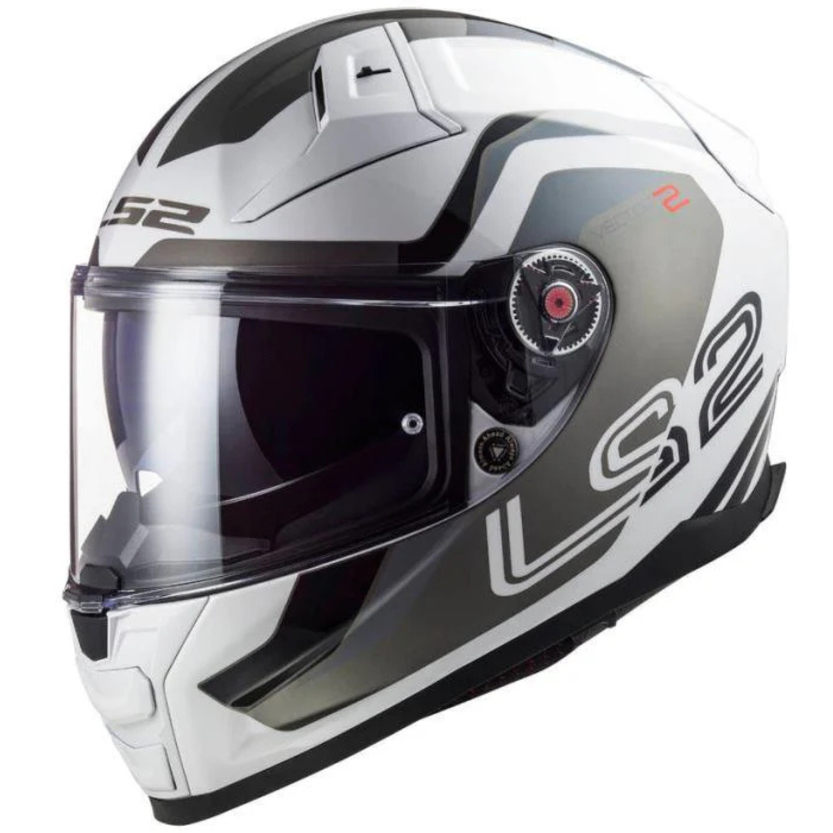 LS2 FF811 Vector II Metric Gloss White Titan Helmet - Silver - LS2