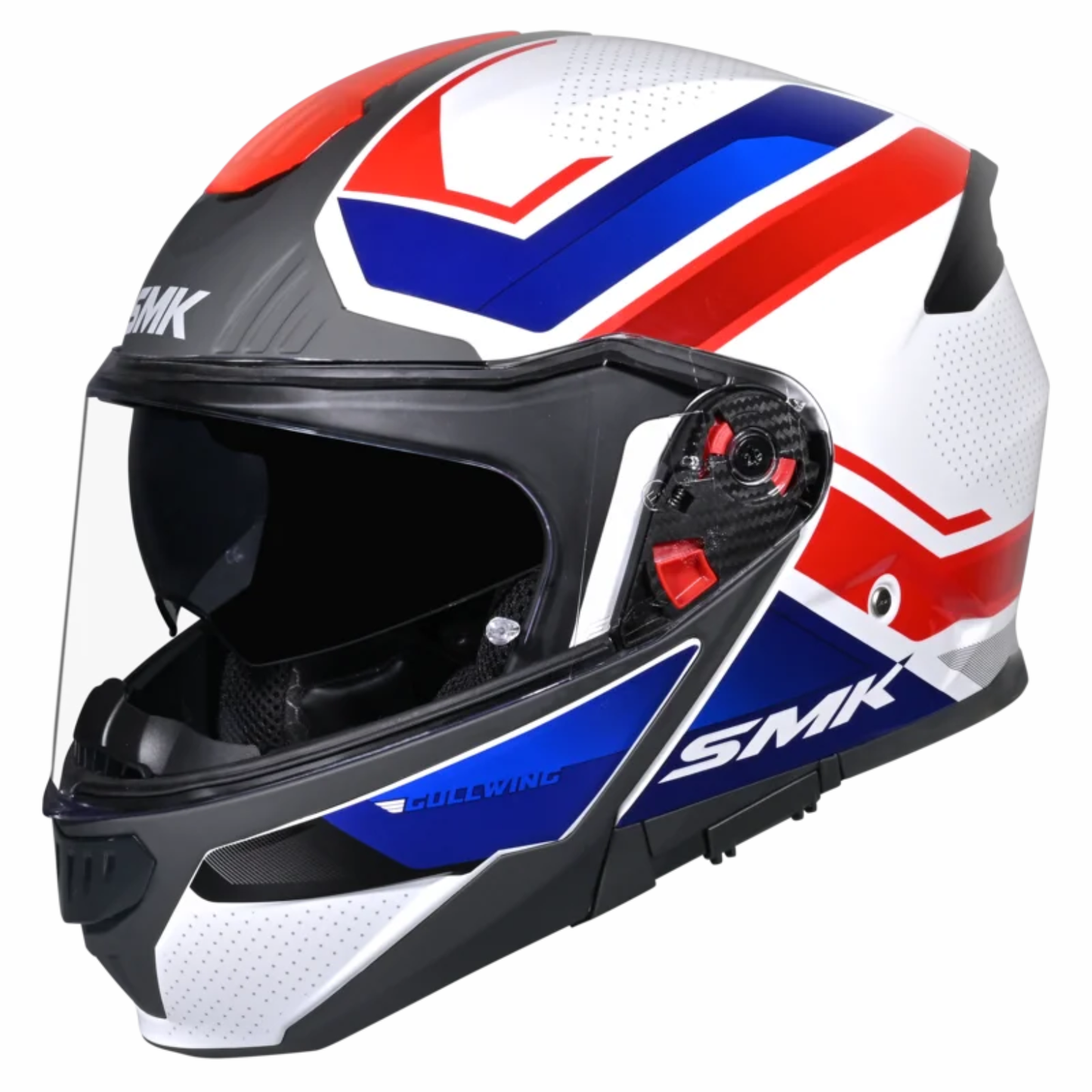 SMK Gullwing Supertour GRPS GL153 Flip up Helmet - Gloss Blue White Red