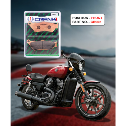 Crank1 Fully Sintered H2 Series Brake Pads for Harley Davidson Street 750