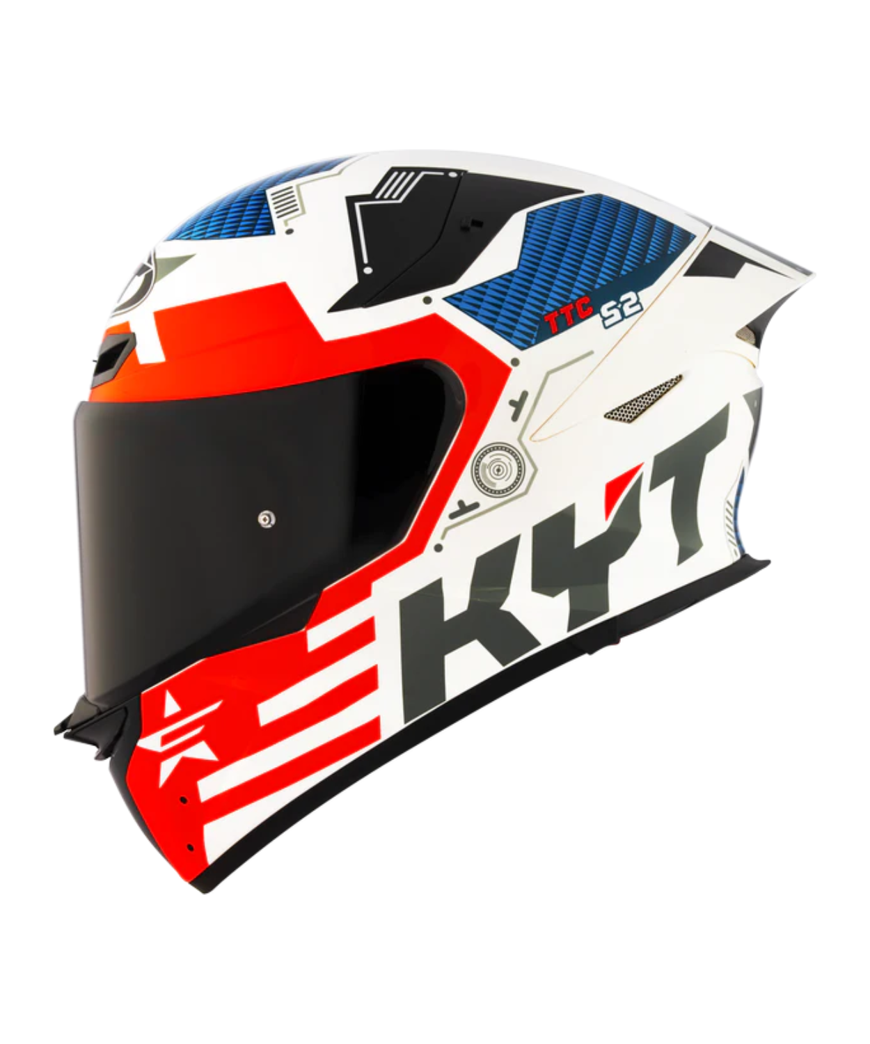 KYT TT-Revo Fuselage Helmet - Gloss Red White Blue