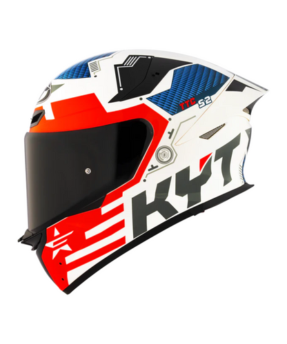 KYT TT-Revo Fuselage Helmet - Gloss Red White Blue