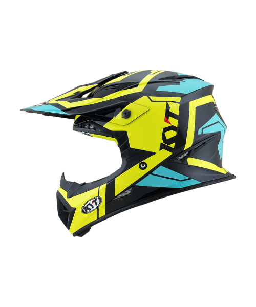 KYT Jumpshot Helmet - Gloss Black Aqua