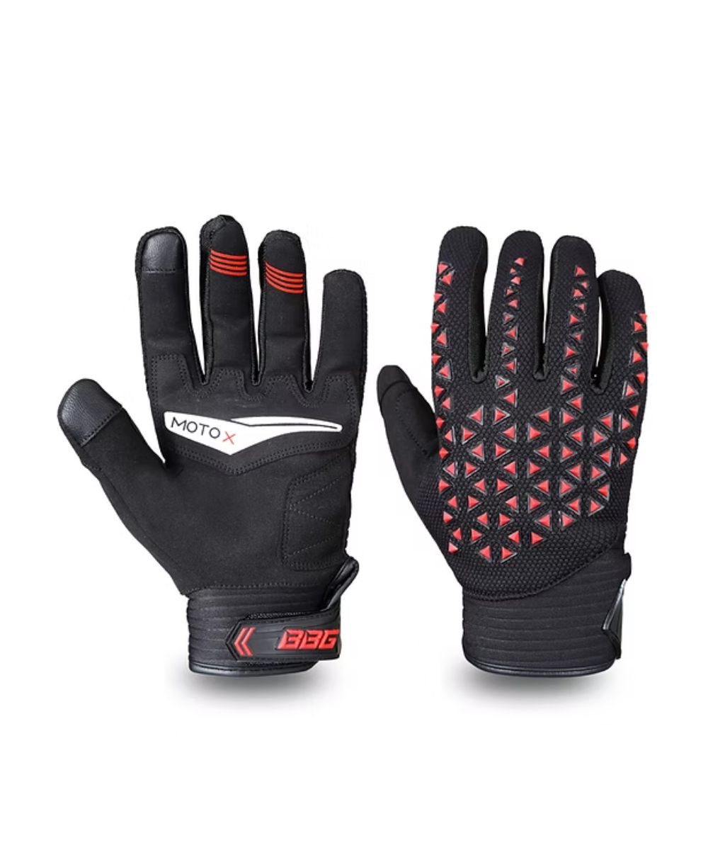 BBG Motocross Riding Gloves - Red