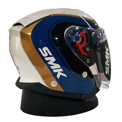 SMK GTJ Libero GRPS GL157 Half Face Helmet - Gloss Blue White