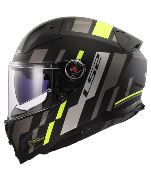 LS2 FF811 Vector II Tron Helmet - Matt Black HiViz Yellow