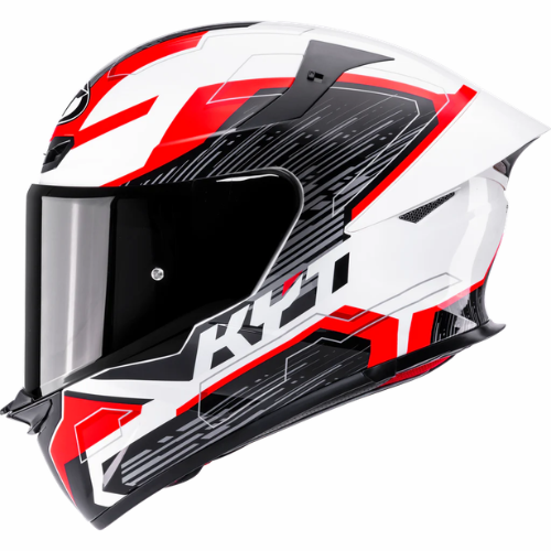 KYT TT-Revo Speeding Helmet - Gloss White Red