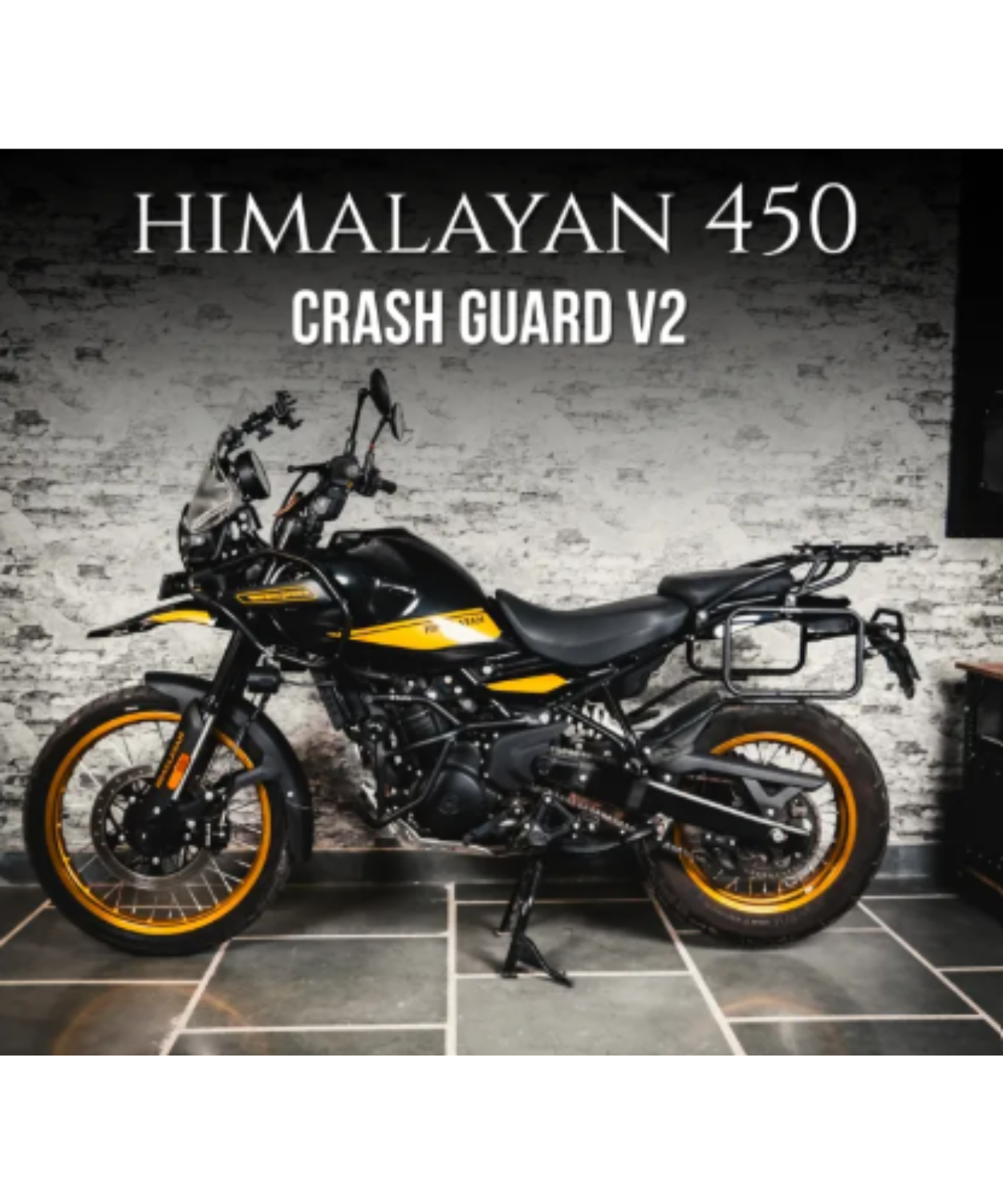 Zana Crash Guard for Himalayan 450 with Slider Black Texture Mild Steel Type-1 - ZI-8433