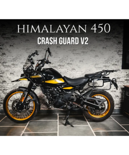 Zana Crash Guard for Himalayan 450 with Slider Black Texture Mild Steel Type-1 - ZI-8433