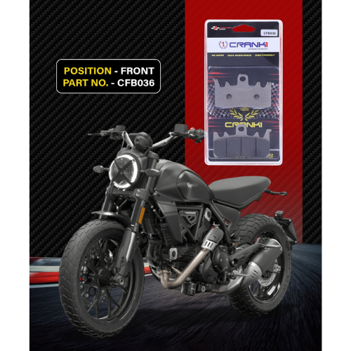 Crank1 Carbon Brake Pads for Ducati Scrambler 800 / Icon / Dark (2019-2023)