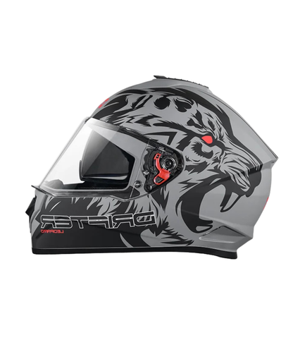 Studds Drifter D2 Leopard Decor Graphics Helmet - Matt Grey Black N9