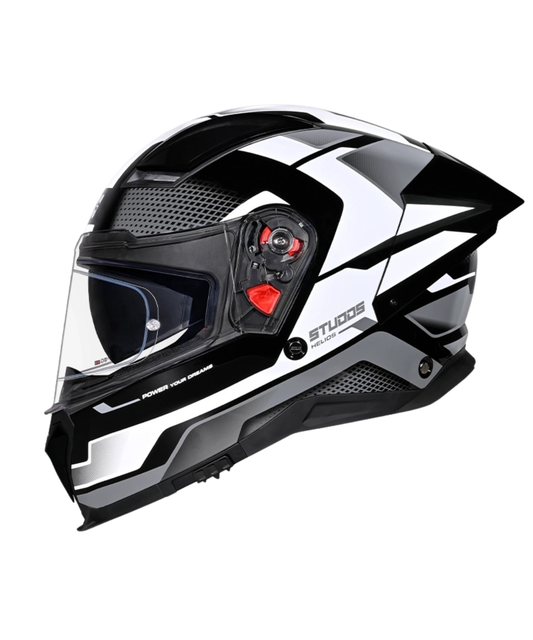 Studds Helios D1 Asphalt Decor Graphics Helmet - Gloss Black Grey N4