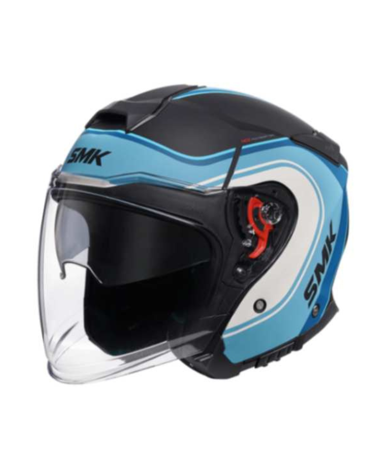 SMK GTJ Libero GRPS GL251 Half Face Helmet - Gloss White Blue Black