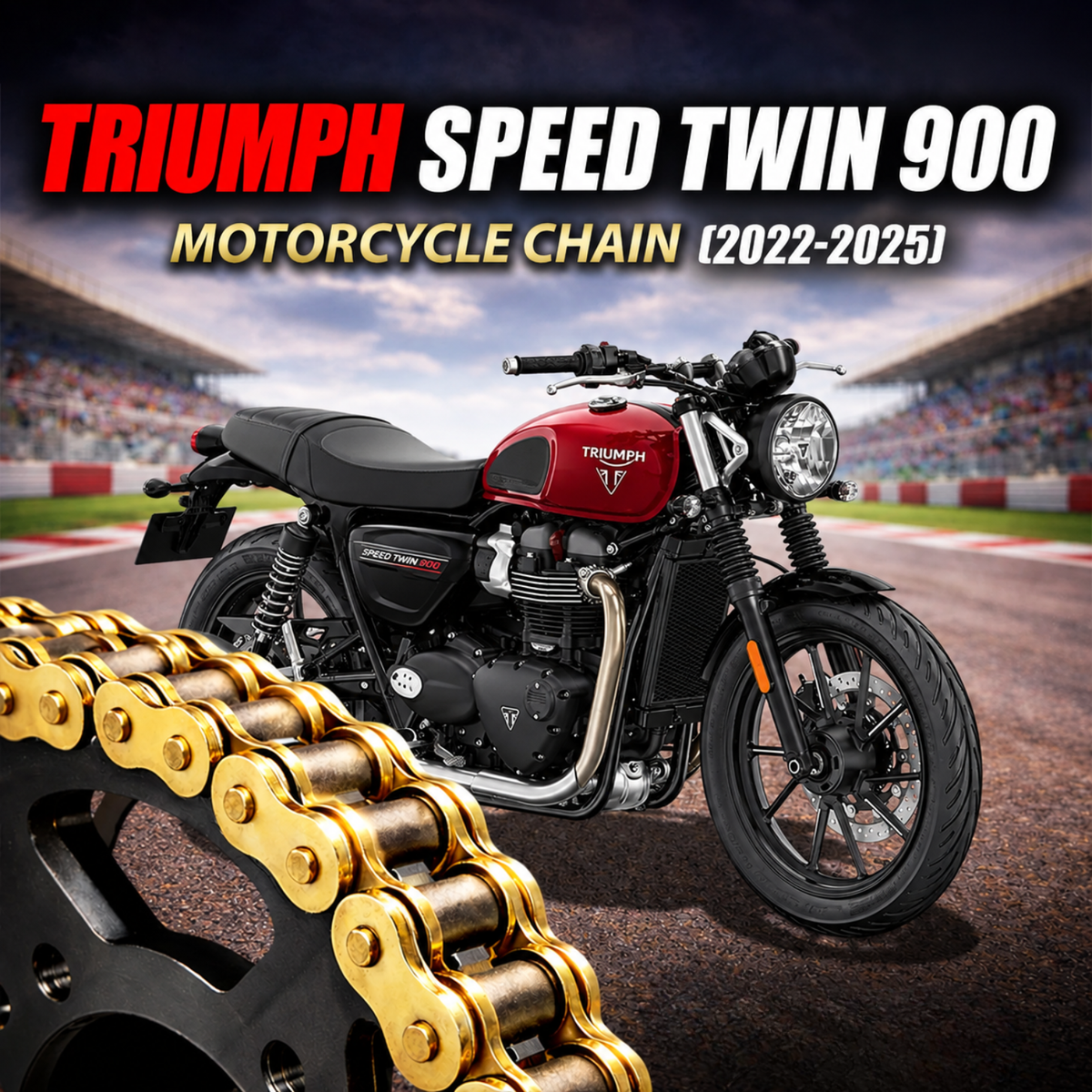 Crank1 Triumph Speed Twin 900 (2022-2025) 520 Pitch ZVM-X 102L Chain - Gold