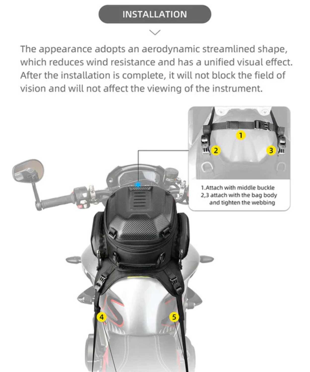 Rhinowalk Hard Shell Fuel Tank Bag 18L - MTR3001