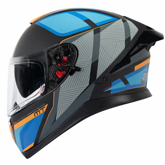 MT Thunder 3 SV Pro Nova B2 Helmet - Matt Grey Blue Orange