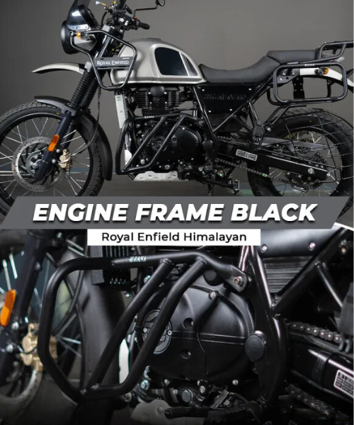 Zana Engine Frame Texture Himalayan / Compatible With Scram 411 BS6 (2021-22) - Matt Black - ZI-5040