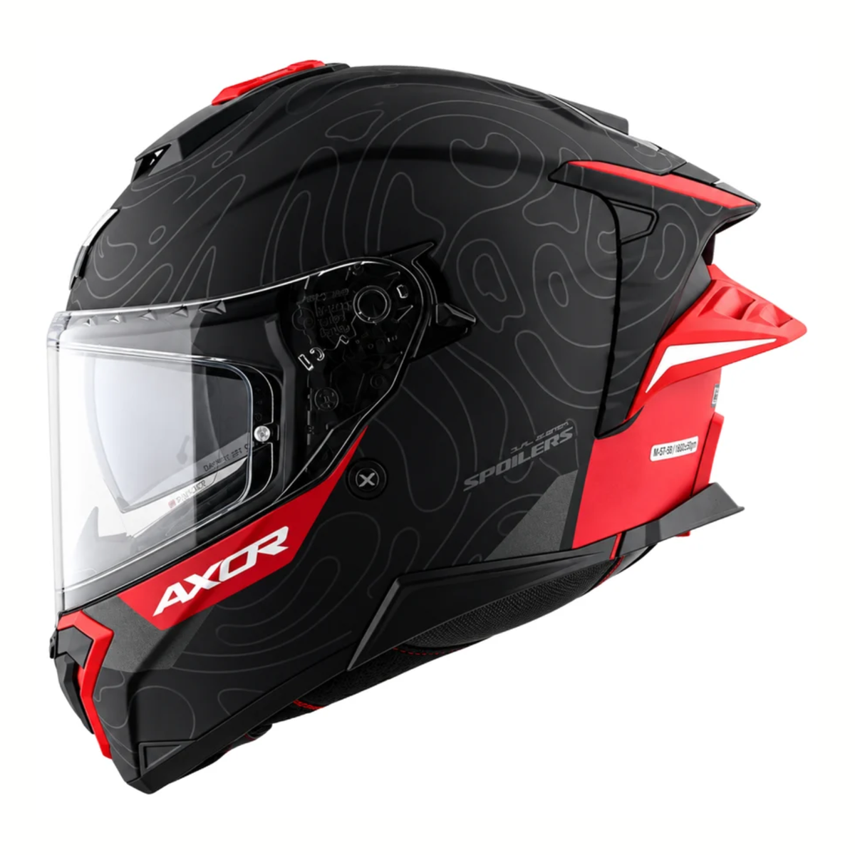 Axor Brutale Airwaves Dual Spoiler Helmet - Matt Black Red