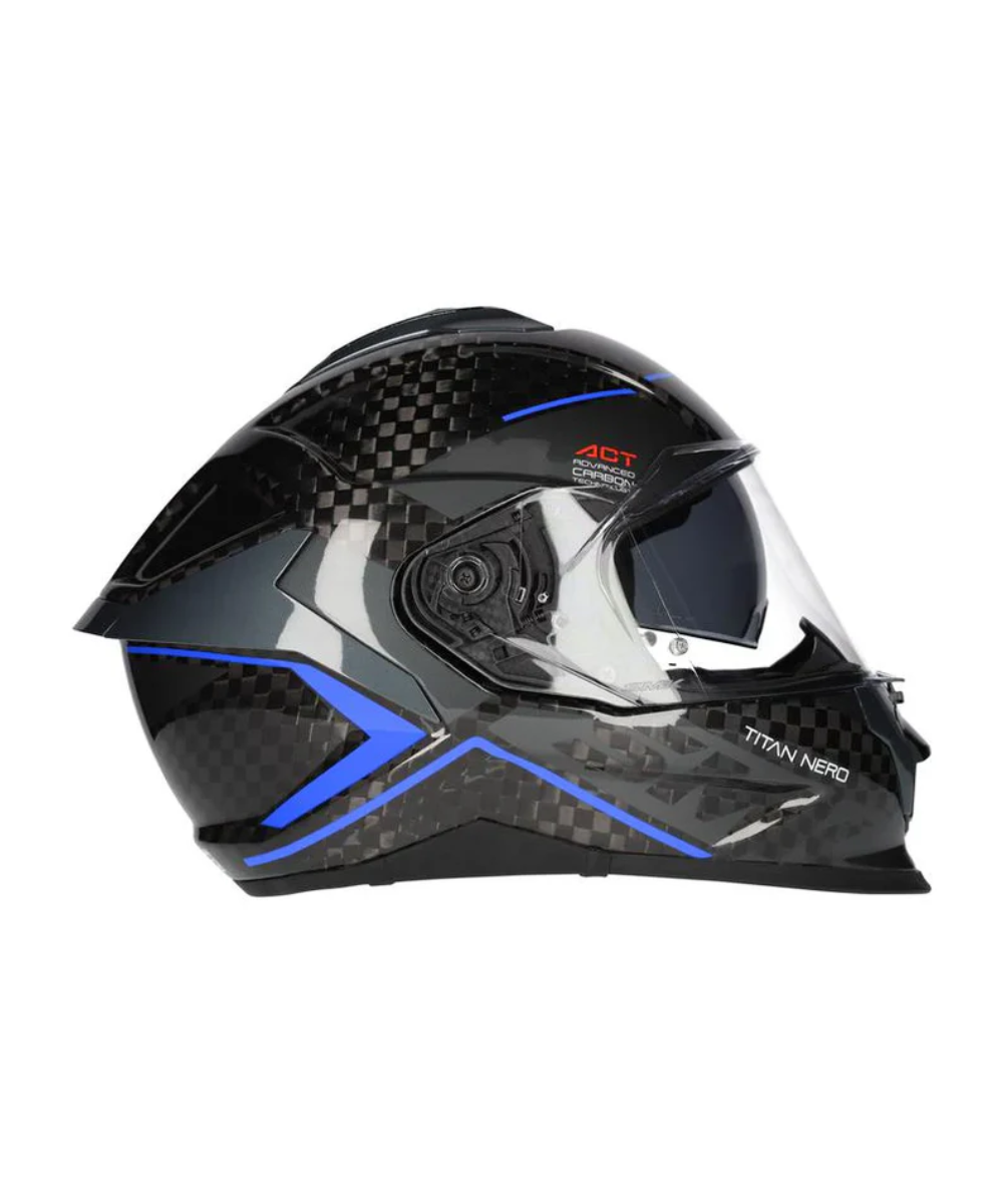 SMK Titan Carbon Nero GL256 Carbon Blue Helmet