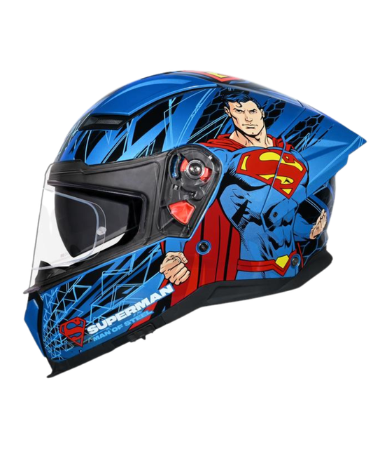 Studds Helios Superman Edition Graphics Helmet - Gloss Blue N1