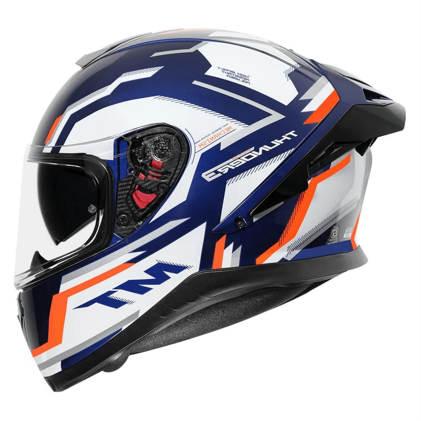 MT Thunder 3 SV Pro Blaze C14 Helmet - Gloss White Blue Orange