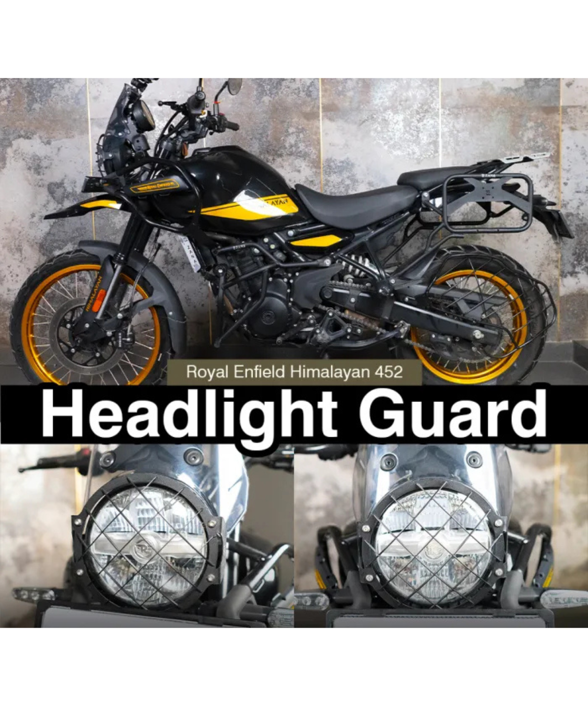Zana Royal Enfield Himalayan 450 SS Headlight Guard Type-2 - Black - ZI-8437 - Zana