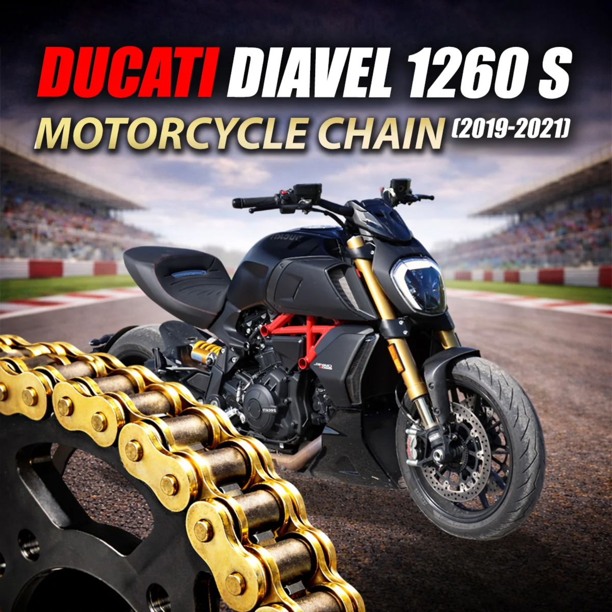 Crank1 Ducati Diavel 1260 S (2019-2021) 525 Pitch ZVM-X 112L Chain - Gold