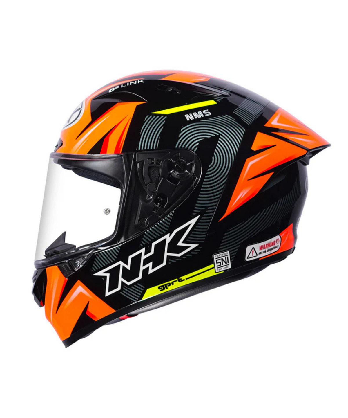 NHK GP R Tech Street NMS Helmet - Black Orange - NHK