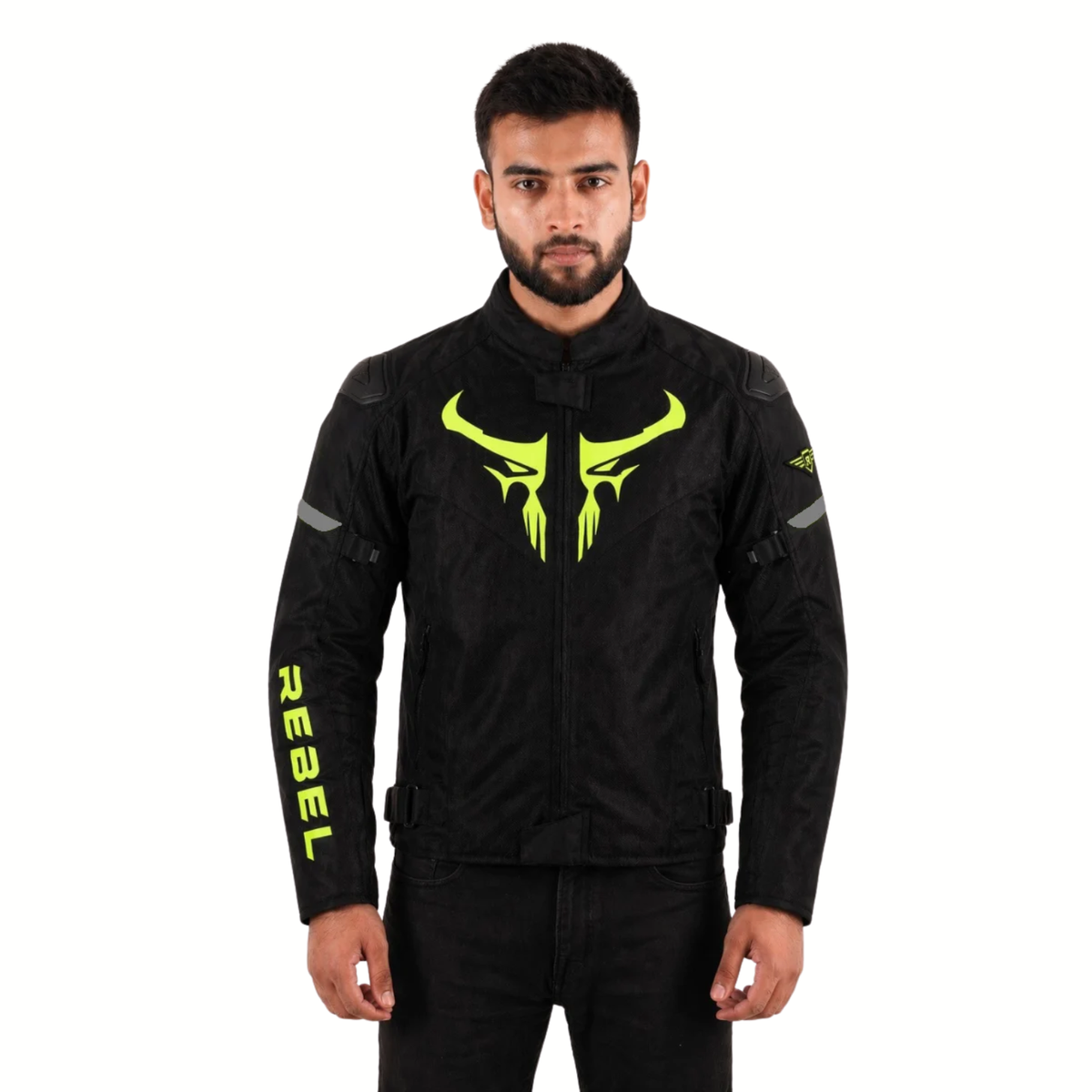 Lone Ranger Rebel Riding Jacket - Black Neon Green