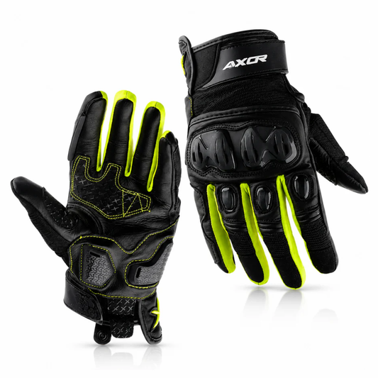 Axor Viper Riding Gloves - Black Neon Green