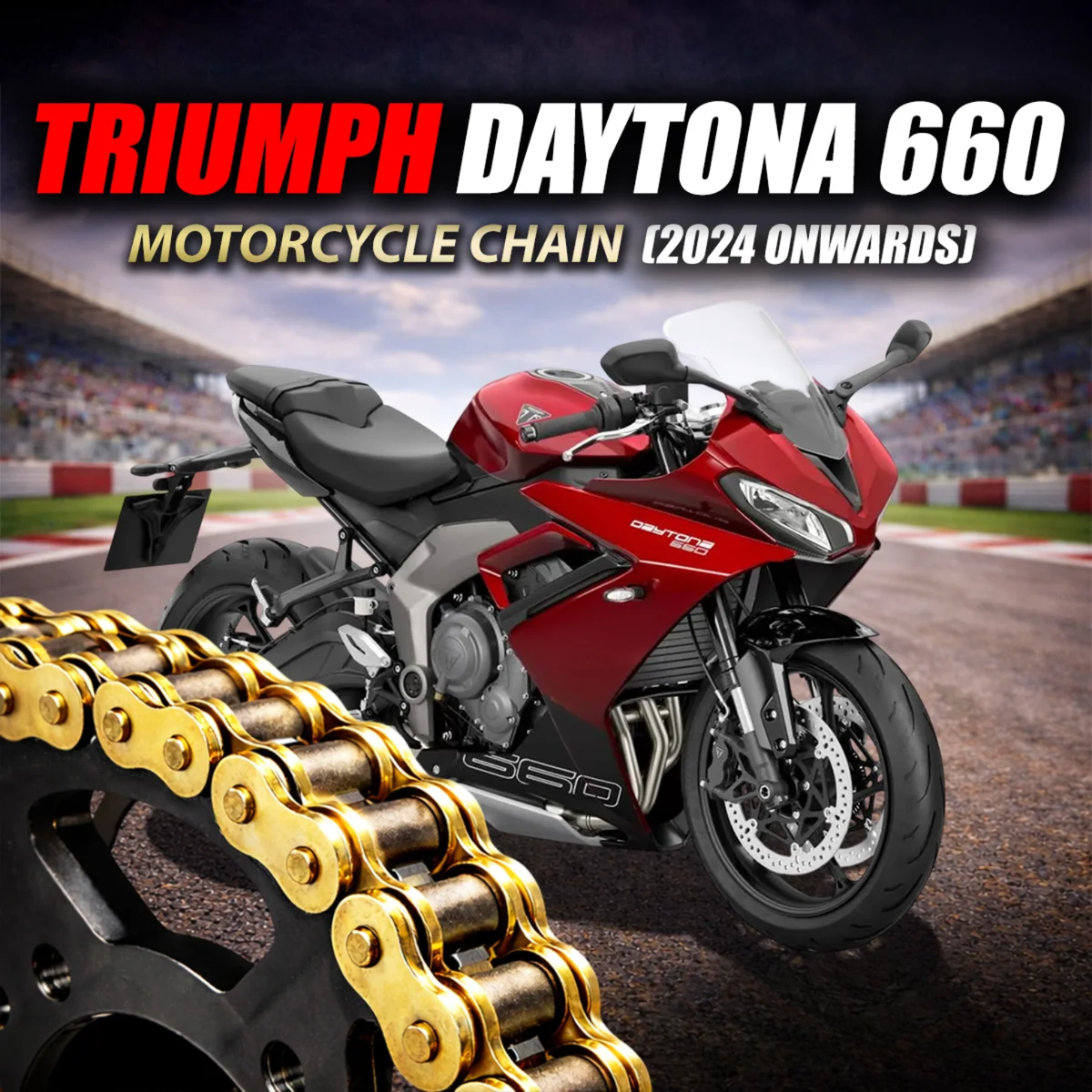 Crank1 Triumph Daytona 660 (2024 Onwards) 520 Pitch ZVM-X 120L Chain - Gold