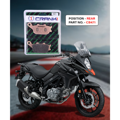 Crank1 Fully Sintered H2 Series Brake Pads for Suzuki V-Strom 650 (2017-2022)